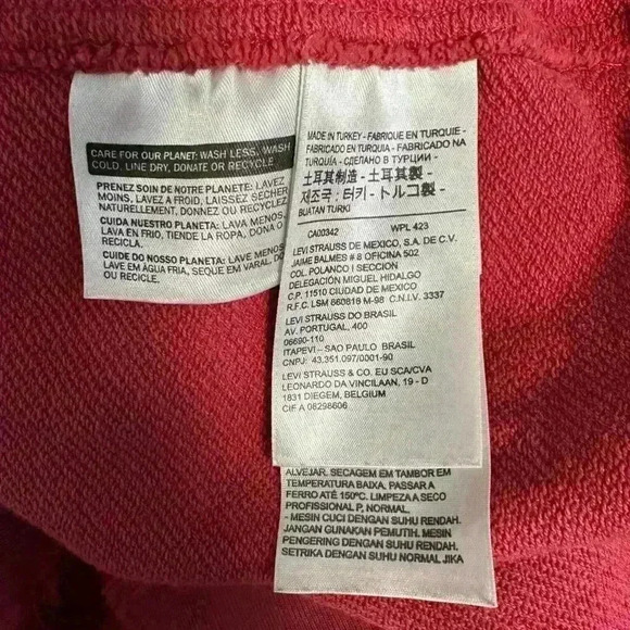 Levi's Color Block Red & White Crewneck Sweatshirt Size M - Picture 11 of 11